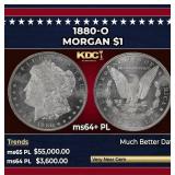 1880-o Morgan Dollar $1 ms64+ PL SEGS