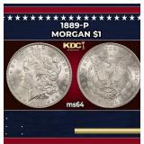 1889-p Morgan Dollar $1 Grades ms64