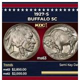 1927-s Buffalo Nickel 5c ms63 USCG