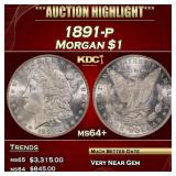 1891-p Morgan Dollar $1 ms64+ SEGS