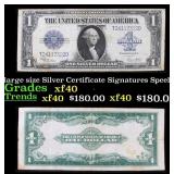 1923 $1 large size Silver Certificate Grades xf Si