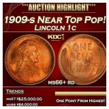1909-s Lincoln Cent Near Top Pop! 1c ms66+ rd SEGS