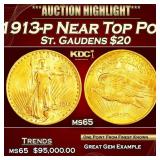 1913-p Gold St. Gaudens Double Eagle Near Top Pop