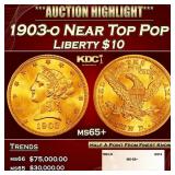 1903-o Gold Liberty Eagle Near Top Pop $10 ms65+ S