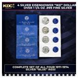 1971-1974 Full US Mint Silver "Blue Ikes" Run, In