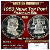 1953 Proof Franklin Half Dollar Near Top Pop! 50c