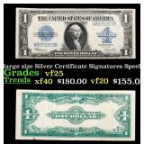 1923 $1 large size Silver Certificate Grades xf Si