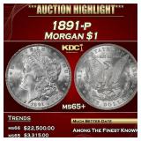 1891-p Morgan Dollar $1 ms65+ SEGS