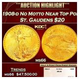 1908-d No Motto Gold St. Gaudens Double Eagle Near