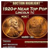 1920-p Lincoln Cent Near Top Pop 1c Grades ms66+ r