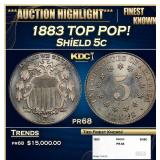 1883 Proof Shield Nickel TOP POP! 5c pr68 SEGS