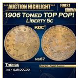 1906 Liberty Nickel Toned TOP POP! 5c ms67 SEGS