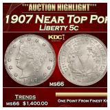 1907 Liberty Nickel Near Top Pop 5c ms66 SEGS