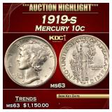 1919-s Mercury Dime 10c ms63 USCG