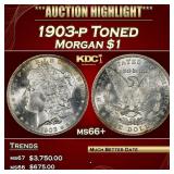 1903-p Morgan Dollar Toned $1 ms66+ SEGS