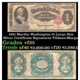 1891 Tillman/Morgan $1 large size Silver Certifica