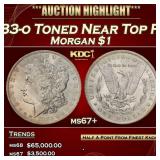 1883-o Morgan Dollar Toned Near Top Pop $1 ms67+ S