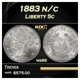 1883 n/c Liberty Nickel 5c Grades ms66