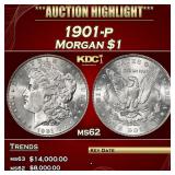 1901-p Morgan Dollar $1 ms62 USCG