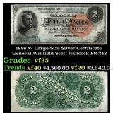 1886 Rosecrans/Hyatt FR-242 $2 Large Size Silver C