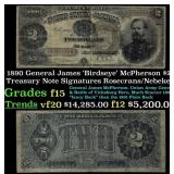1890 Rosecrans/Nebeker $2 Treasury Note Grades f+