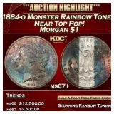 1884-o Morgan Dollar Monster Rainbow Toned Near To