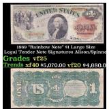 1869 Alison/Spinner $1 Large Size Legal Tender Not