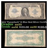 1923 $1 large size Silver Certificate Grades vf+ S