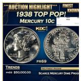 1938 Proof Mercury Dime TOP POP! 10c pr69 SEGS