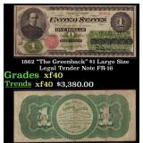 1862 FR-16 $1 Large Size Legal Tender Note Grades