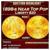 1898-s Gold Liberty Double Eagle Near Top Pop $20