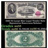 1880 Rosecrans/Nebeker $2 Large Size Legal Tender