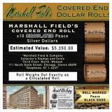 MARSHALL FIELDS 10 Coin Circ Peace $1 Roll Rare BL