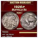 1926-p Buffalo Nickel 5c ms66+ SEGS