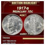 1917-s Mercury Dime 10c ms66+ FSB SEGS