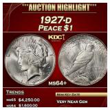 1927-d Peace Dollar $1 ms64+ SEGS