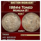 1884-s Morgan Dollar Toned $1 ms62+ USCG