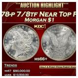 1878-p 7/8tf Morgan Dollar Near Top Pop $1 ms66+ S