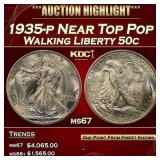 1935-p Walking Liberty Half Dollar Near Top Pop 50