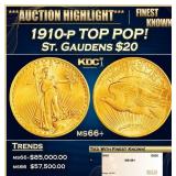 1910-p Gold St. Gaudens Double Eagle TOP POP! $20