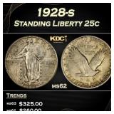 1928-s Standing Liberty Quarter 25c Grades ms62