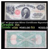 1917 $1 Large Size Legal Tender Note Grades vf+ Si