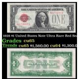 1928 $1 United States Note Grades Gem CU