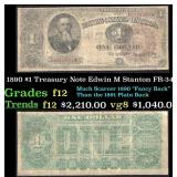 1890 Rosecrans/Nebeker FR-348 $1 Treasury Note Gra