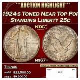 1924-s Standing Liberty Quarter Toned Near Top Pop
