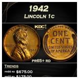 1942 Proof Lincoln Cent 1c Grades pr65+ rd