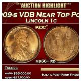 1909-s VDB Lincoln Cent Near Top Pop! 1c ms66+ rd