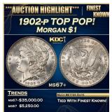 1902-p Morgan Dollar TOP POP! $1 Grades ms67+
