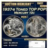 1937-s Mercury Dime Toned TOP POP! 10c ms68+ SEGS