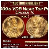1909-s VDB Lincoln Cent Near Top Pop 1c ms66+ rd S